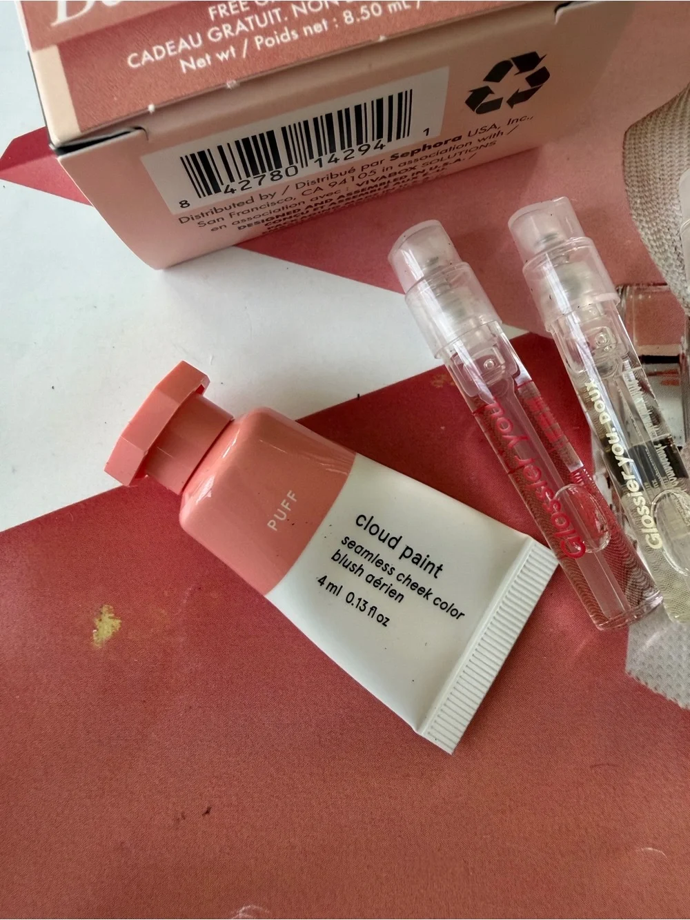 Glossier set featuring